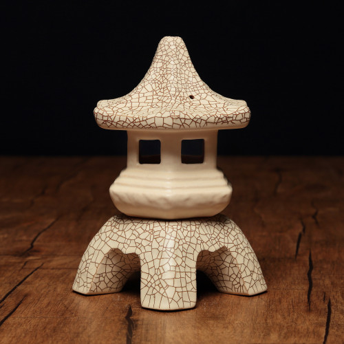 Lampička Pagoda - kraklé - krémová